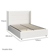 Living Fusion Ciaran Boucle Gas Lift Storage Bed Frame