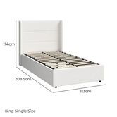 Living Fusion Ciaran Boucle Gas Lift Storage Bed Frame