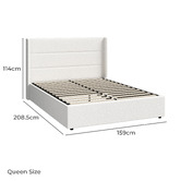 Living Fusion Ciaran Boucle Gas Lift Storage Bed Frame