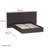 Living Fusion Henri Velvet Gas Lift Storage Bed Frame