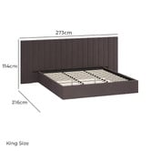Living Fusion Henri Velvet Gas Lift Storage Bed Frame