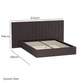 Living Fusion Henri Velvet Gas Lift Storage Bed Frame