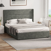 Living Fusion Ciaran Chenille Gas Lift Storage Bed