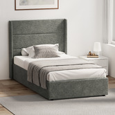 Living Fusion Ciaran Chenille Gas Lift Storage Bed