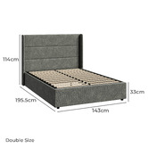 Living Fusion Ciaran Chenille Gas Lift Storage Bed