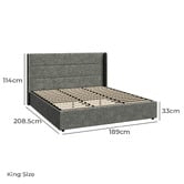 Living Fusion Ciaran Chenille Gas Lift Storage Bed