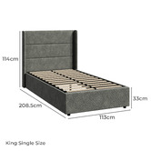 Living Fusion Ciaran Chenille Gas Lift Storage Bed