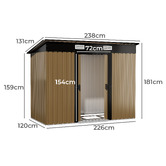Living Fusion Edison Galvanised Steel Storage Shed with Base