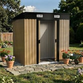 Living Fusion Edison Galvanised Steel Storage Shed with Base