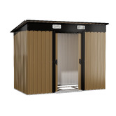 Living Fusion Edison Galvanised Steel Storage Shed with Base