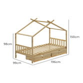 Living Fusion Kids' Alec Pine Wood Single Bed with Storage