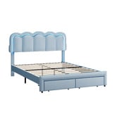 Living Fusion Chloe Velvet Bed Frame with LED &amp; Drawers