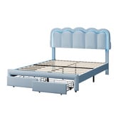 Living Fusion Chloe Velvet Bed Frame with LED &amp; Drawers