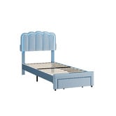 Living Fusion Chloe Velvet Bed Frame with LED &amp; Drawers