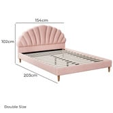 Living Fusion Pink Florin Double Velvet Bed