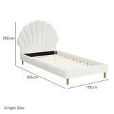 Living Fusion White Florin Single Boucle Kid's Bed Frame