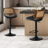 Living Fusion Hollis Faux Leather Adjustable Bar Stools