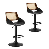 Living Fusion Hollis Faux Leather Adjustable Bar Stools