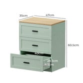 Living Fusion Avery 3 Drawer Bedside Table