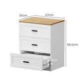 Living Fusion Avery 3 Drawer Bedside Table