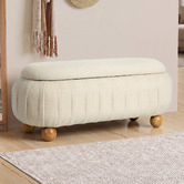 Living Fusion Hadrian Boucle Storage Ottoman Bench