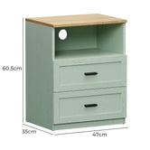 Living Fusion Avery 2 Drawer Bedside Table