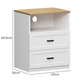 Living Fusion Avery 2 Drawer Bedside Table