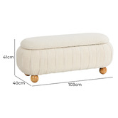 Living Fusion Hadrian Boucle Storage Ottoman Bench