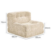 Living Fusion Zephyr Chenille Armless Lounge Chair