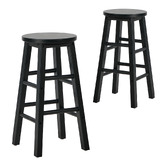 Living Fusion 61cm Selvara Rubberwood Bar Stools