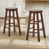 Living Fusion 61cm Selvara Rubberwood Bar Stools
