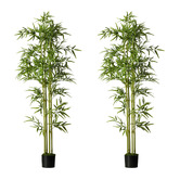 Living Fusion 150cm Potted Faux Bamboo Trees