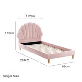 Living Fusion Pink Florin Velvet Bed
