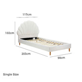 Living Fusion White Florin Single Boucle Kid's Bed Frame