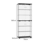Living Fusion Kieran 4 Door Glass Display Cabinet with LED