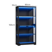 Living Fusion Myles 4 Tier Display Cabinet with LED