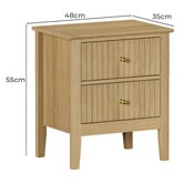 Living Fusion Andes 2 Drawer Bedside Table