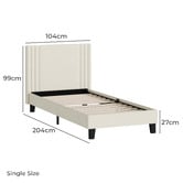 Living Fusion Anatol Velvet Platform Bed
