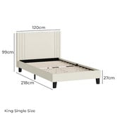 Living Fusion Anatol Velvet Platform Bed