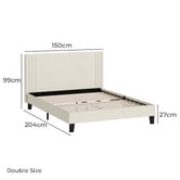 Living Fusion Anatol Velvet Platform Bed