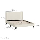 Living Fusion Anatol Velvet Platform Bed