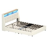 Living Fusion Tusca Upholstered Bed Frame with LED &amp; Underbed Drawers