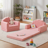 Living Fusion Kids' Clarion Sherpa Fleece Sofa Bed