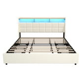 Living Fusion Tusca Upholstered Bed Frame with LED &amp; Underbed Drawers