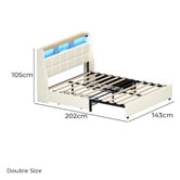 Living Fusion Tusca Upholstered Bed Frame with LED &amp; Underbed Drawers