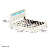 Living Fusion Tusca Upholstered Bed Frame with LED &amp; Underbed Drawers