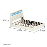 Living Fusion Tusca Upholstered Bed Frame with LED &amp; Underbed Drawers