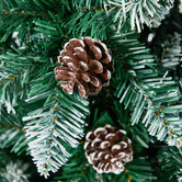 Living Fusion Frosted Green Slim Christmas Tree with Pine Cones
