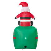 Living Fusion Santa on Gift Box LED Inflatable Christmas Decoration