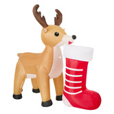 Living Fusion Reindeer with Stocking LED Inflatable Christmas Decoration